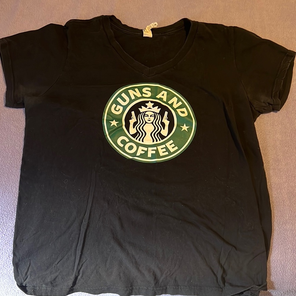 Pew pews and coffee shirt. Size xxl
